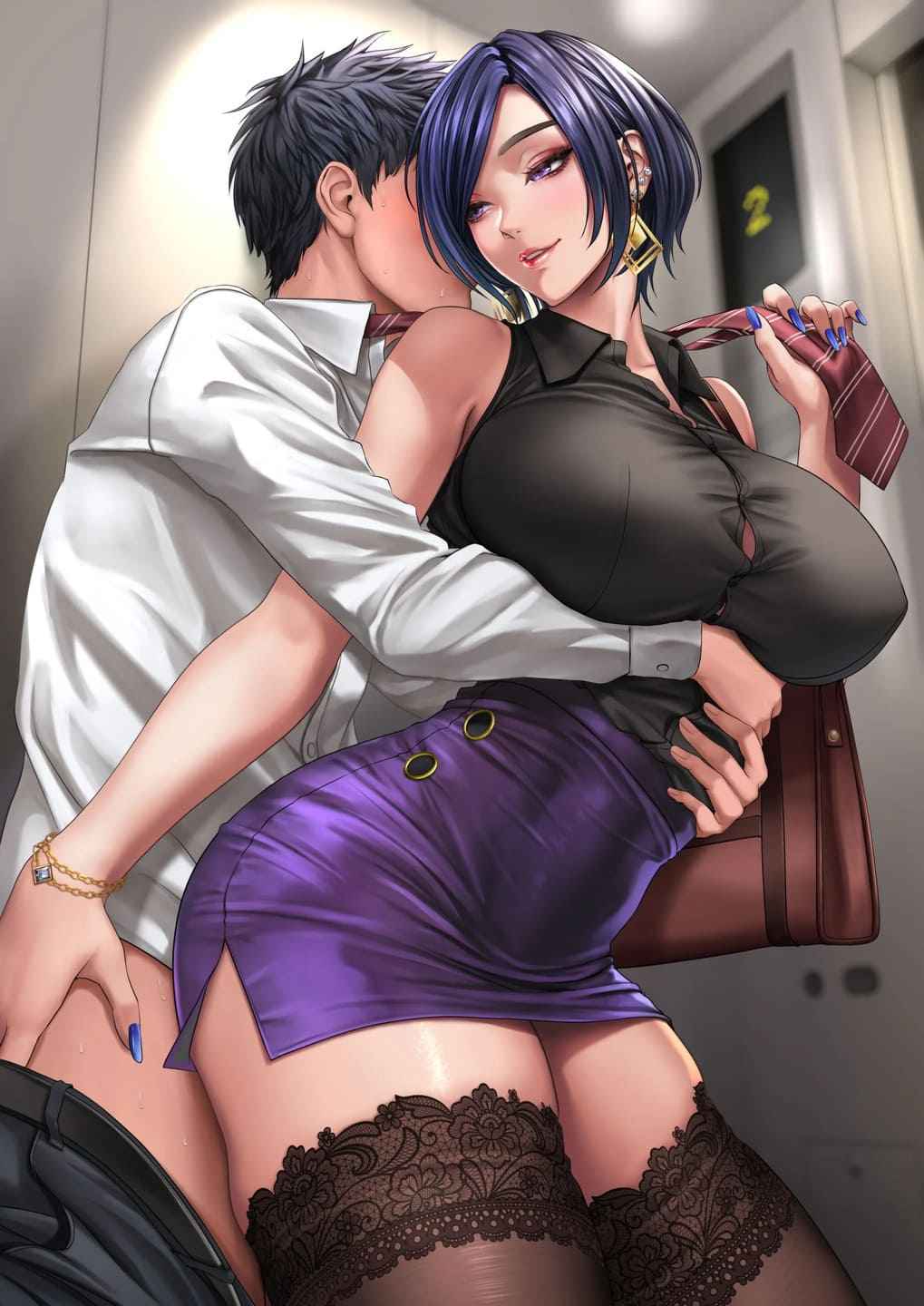 เรื่องในลิฟต์กับรุ่นพี่-Sadakage-深夜のエレベーターで先輩と-1-1